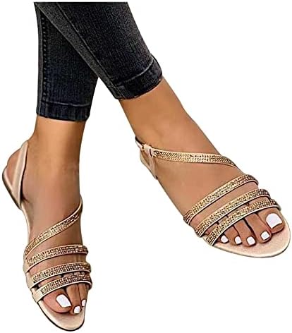 Sandálias de praia XIPCOKM para mulheres chinelas de chinelos de ponta aberta da moda sandália de férias