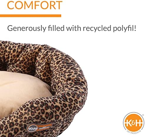 K&H PET Products Nuzzle-Nuzzle Nest Pet Ced para gatos ou cães leopardo/bronzeado 19 polegadas