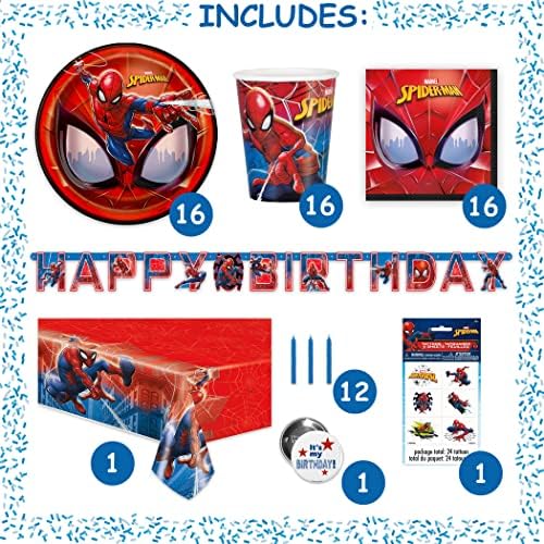 Suprimentos e decorações para festas de aniversário do Homem -Aranha, suprimentos de festa do Homem
