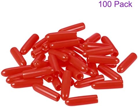 DMIOTECH 100 pacote de 2mm ID Protetores de rosca vermelha Protetores de borracha Tampas de parafuso