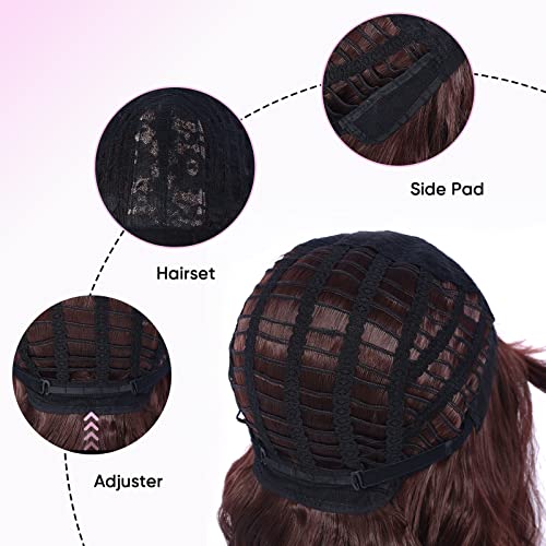 Perucas curtas do DIPACE com franja para mulheres perucas de faixa de cabeça Bangs peruca de