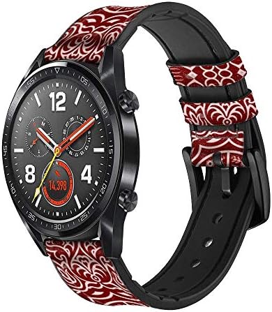 CA0837 Padrão de iene Couro e Silicone Smart Watch Band Strap for Wristwatch Smartwatch Smart