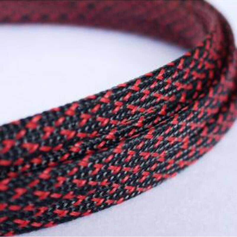 1-30 metros 3-50mm preto e vermelho fio de malha de pele de cobra Proteção de nylon de nylon