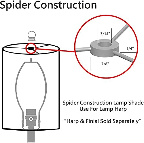 Aspen Creative 33005a, transição de transição PLEAPED SHOPE Spider Construction Lamp Shade em preto,