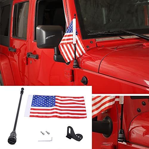 Iron preto do motor dianteiro canto de canto de bandeira de bandeira de bandeira de suporte para Jeep Wrangler JK JL JT Gladiator 2007+ Acessórios para carros Exterior