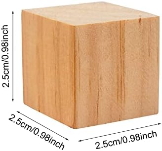 100 pacote de 1 polegada inacabados Blocos de cubos de madeira - blocos quadrados de madeira naturais