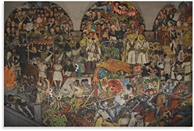 Cartazes e estampas diego rivera pintando a história do México Poster Canvas Impressões Pintura de