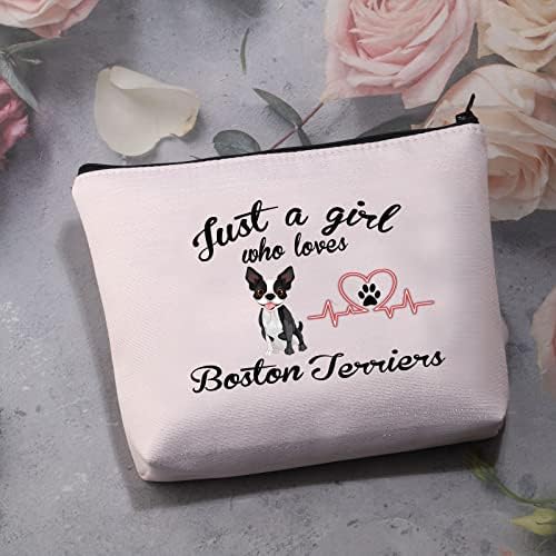 Bolsa de maquiagem de Boston Terrier só uma garota que adora Boston Terriers Presentes Bolsa Cosmética