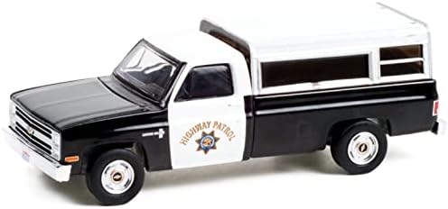 1987 Chevy C-10 Black and White Chp California Hobby Hobby Exclusivo 1/64 Diecast Model Car for Unisex Adult by