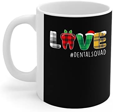 LOVE DENTAL ESQUAD DELOR MERRY XMAS Papai Noel dentes Dentista Dental Life 11oz 15oz Caneca Cerâmica