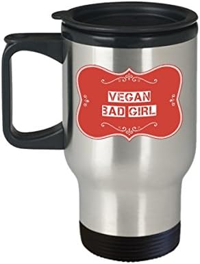 Copa de viagem vegana fofa, caneca engraçada de viagem vegana, caneca de viagens vegetarianas, idéias