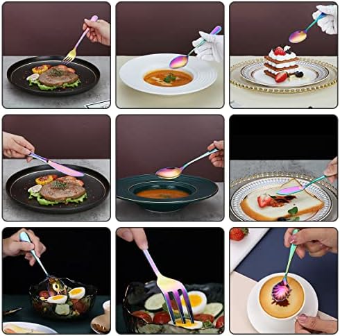 Kyraton Rainbow Salheres Conjunto de 45 peças Serviço para 8, conjunto de talheres de talheres colorido