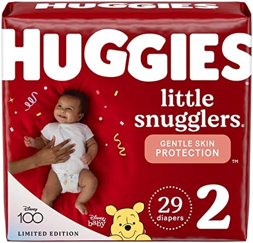 Fraldas de bebê tamanho 2, 29 CT, Huggies Little Snugglers