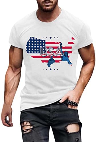 XXBR Independência Soldado Soldado T-shirts de manga curta para homens, bandeira dos EUA Torda