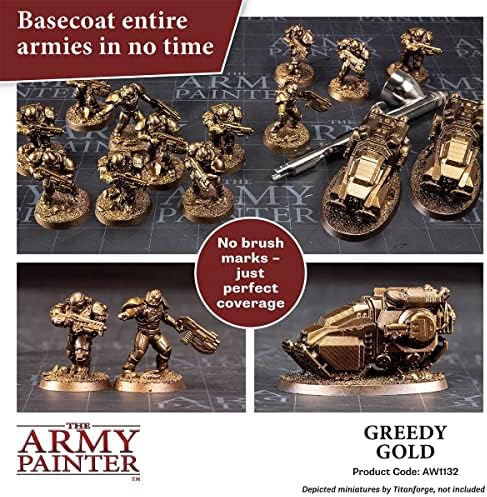 O pintor do exército Warpaint Air Metallics Goldy Gold - Acrílico não -tóxico fortemente tóxico Baseado em água