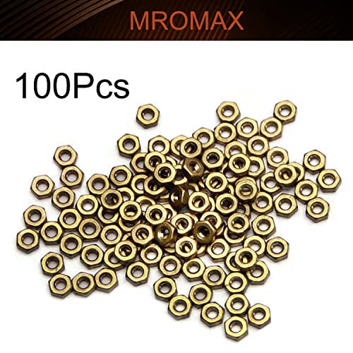 MROMAX 100PCS M2-0,4mm porcas hexáticas, mini prendedores de linhas grossas de linhas grossas para equipamentos