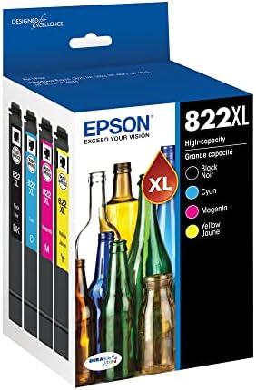Epson® 822xl Durabrite® Alto rendimento preto, ciano, magenta, cartuchos de tinta amarela, pacote