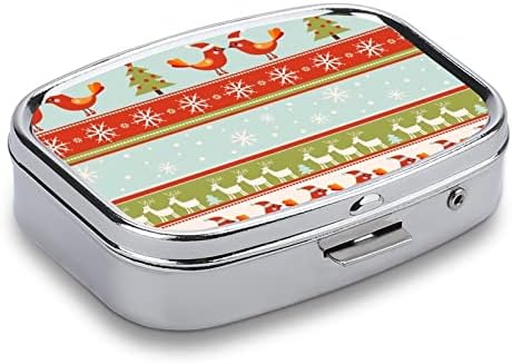 Caixa de pílula pássaros de Natal e veados faixas de fábrica em forma de quadrado Caixa de comprimido portátil