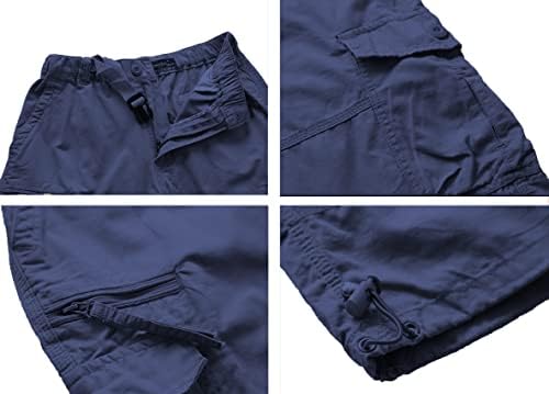 Tianba mens 3/4 shorts de carga longos e elásticos de ajuste solto Capri Shorts abaixo do joelho