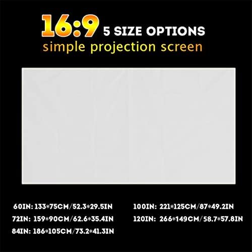 Twdyc Large 16: 9 Design dobrável Projeção de projeção de projeção cinema ao ar livre de 120 polegadas de filmes