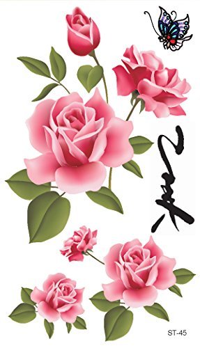 Tatuagens temporárias Speperb® - rosas rosa