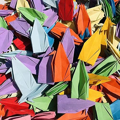 100pcs 5.9 Rainbow origami guindastes de origami de origami pássaros de origami para festas de casamento