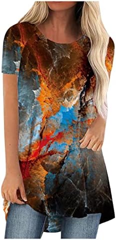 Camisas gráficas de borboleta em bloco colorido para mulheres outono de verão de verão curta de manga curta camisa
