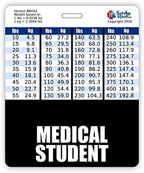 Cradilheiro de estudantes de medicina Buddy Horizontal com gráficos de conversão de altura e peso