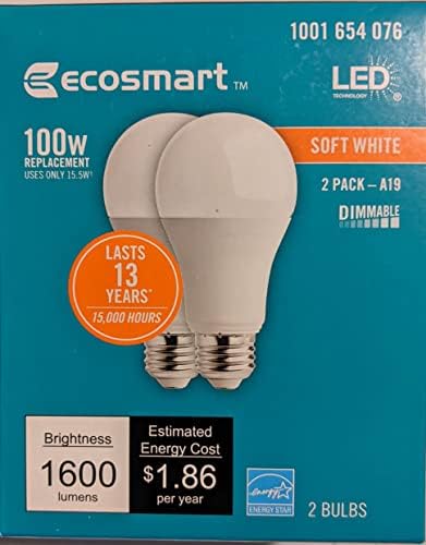 EcoSmart 100 watts equivalente A19 Dimmable Energy Star lâmpada LED LUZ Branco mole