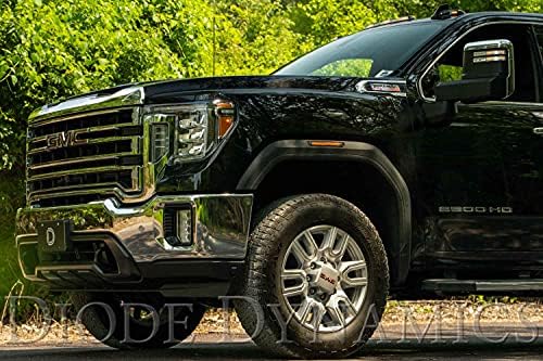 Diod Dynamics LED LED sequencial sidemarkers compatíveis com GMC Sierra HD 2500/3500 2020-2022, Limpo