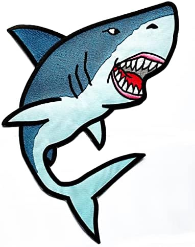Hho Big Jumbo The Shark Patches Cartoon Animal Sew Iron em patch costurá ferro em figurino de roupas de apliques
