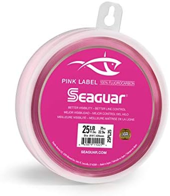Seaguar rosa rosa Fluorocarbon Fishing Leader Line, de fluorocarbono, alongamento mínimo, excelente resistência