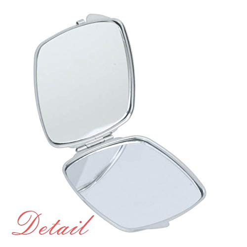 Surpresa Branco Cute Cute Happy Pattern Pattern Square espelho portátil compacto maquiagem de