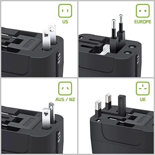 Viagem USB Plus International Power Adapter Compatível com Lava Iris Fuel 20 Para energia mundial para 3