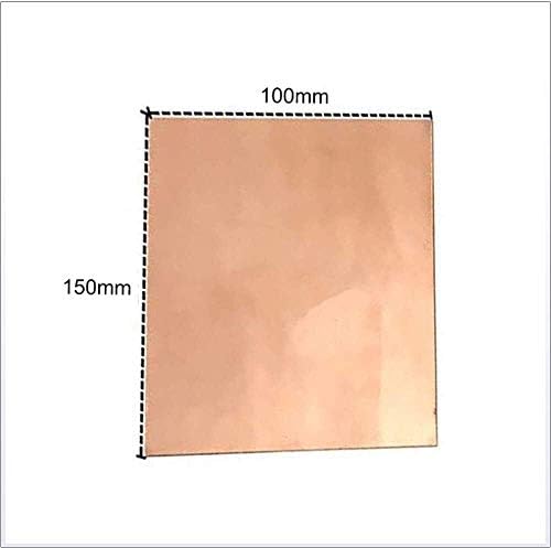 Lucknight Copper Metal Sheet Foil Plate 2x 100 x 150 mm Placa de latão de metal de cobre cortada