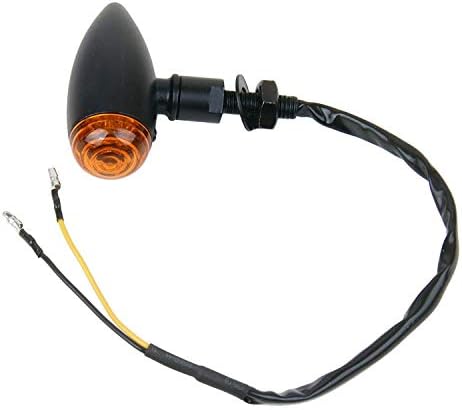 Motortogo Black Bullet Motorcycle LED Indicadores de sinal de giro pisca com lentes âmbar compatíveis