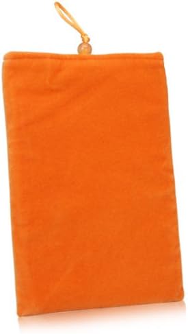Caixa de ondas de caixa compatível com Lilliput Q7 Pro - Bolsa de Velvet, manga de bolsa de tecido de veludo macio com cordão para Lilliput Q7 Pro - Bold Orange
