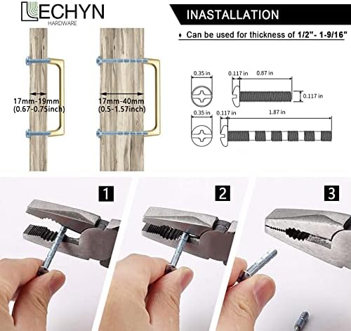 Lechyn 10 pacote 5 '' Sólido escovado de cozinha de cozinha de cozinha gaveta armário de cômoda de hardware