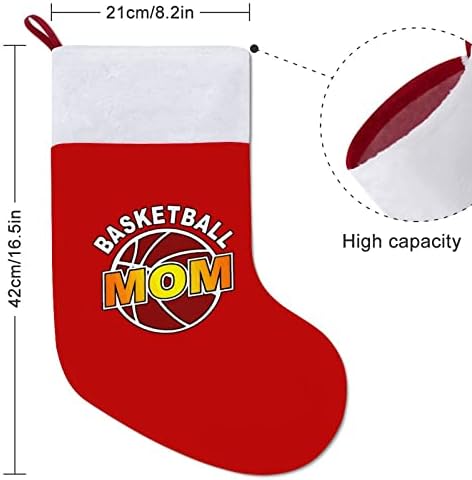 Mãe de basquete meias de Natal Veludo vermelho com bolsa de doces branca Decorações de Natal e acessórios