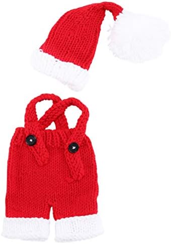 Bestoyard 1 set natal baby baby santa fantasia chapéu de xmas macacão roupas de malha de malha de malha de madrugada