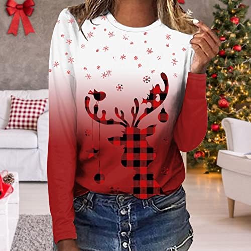 Camisas de inverno anniya para mulheres capota de capota de Natal Pulllover casual Plus Size Size Roupas