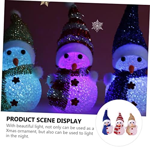 BETOOKY 3 PCS Snowman Luminous Ornamento Natividade Ornamentos para Crianças Brinquedos de Natividade