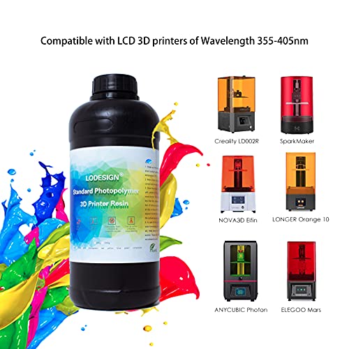 Lodesign 3D Impressora Resina padrão fotopolímero 405nm Resina de cura UV Baixo odor de retração baixa impressão