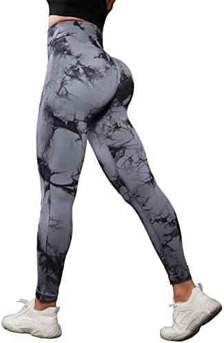 OVESPORT 3 Pacote Tie Tye Dye Alta Alta Coloque Leggings Para Mulheres Scrunch Butt Butting Yoga