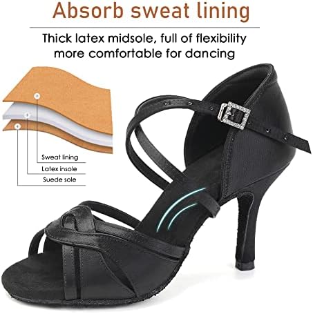 Sapatos de dança latina de vcixxvce feminino cetim de seda aberta do dedo de baile de salão de baile salão de dança