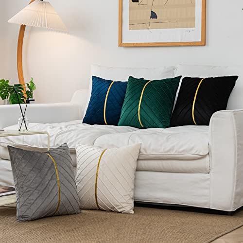 Wacomeco Velvet Throw Pillow Capas, pacote de 2 tampas de almofada decorativa de ouro macio para sofá