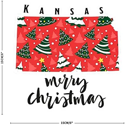 Adesivo decalque de vinil feliz natal kansas estado engraçado vinil de 6 polegadas Kansas estadual