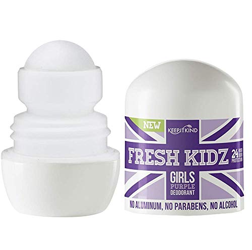 Mantenha o rolo natural do Kidz Fresh Kidz sobre o desodorante Proteção de 24 horas para crianças e adolescentes