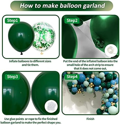 Balões verdes Garland Arch Kit 125pcs Tamanhos diferentes 18 12 10 10 polegadas Esmeralda Verde escuro