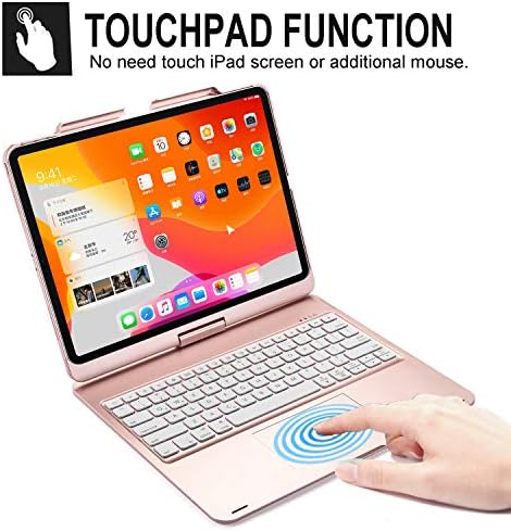 TechCode iPad Pro 12.9 Caso 2021 com teclado, 360 graus Gire o teclado sem fio Bluetooth com teclado